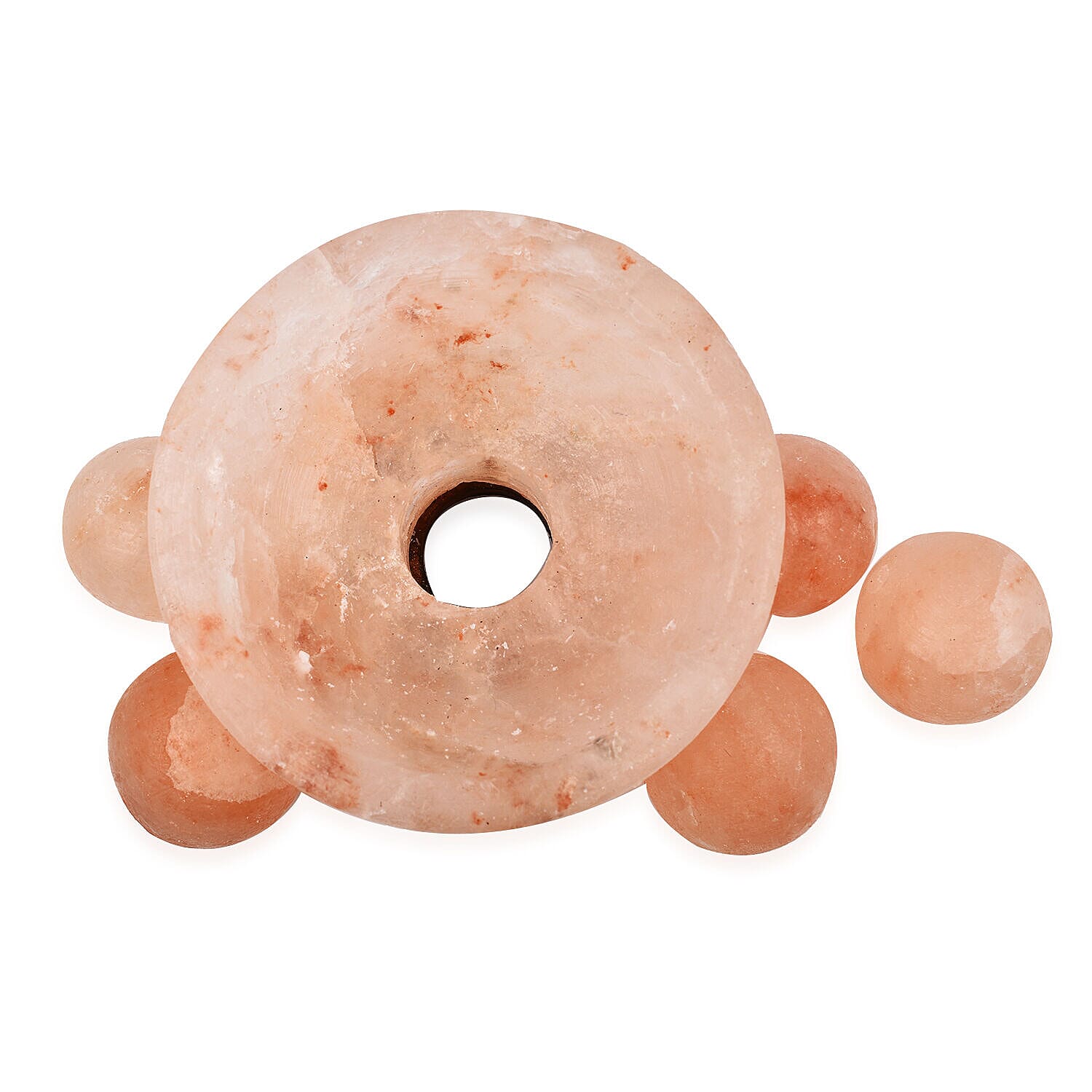 Himalayan Salt Lamp Fire Bowl with Massage Ball Including Cord & Bulb (Size 15x15x15 cm)