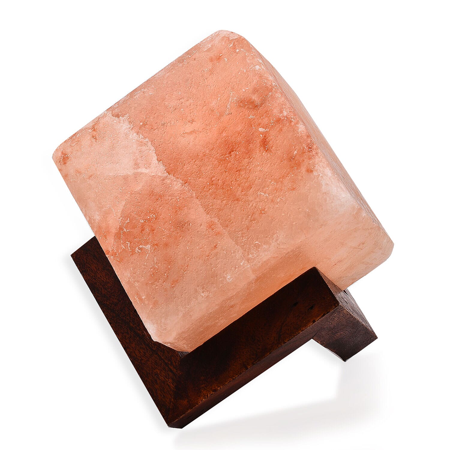 Himalayan Salt Lamp Penny Cube Shape including Cord - Bulb (Size 18x18x18 cm)