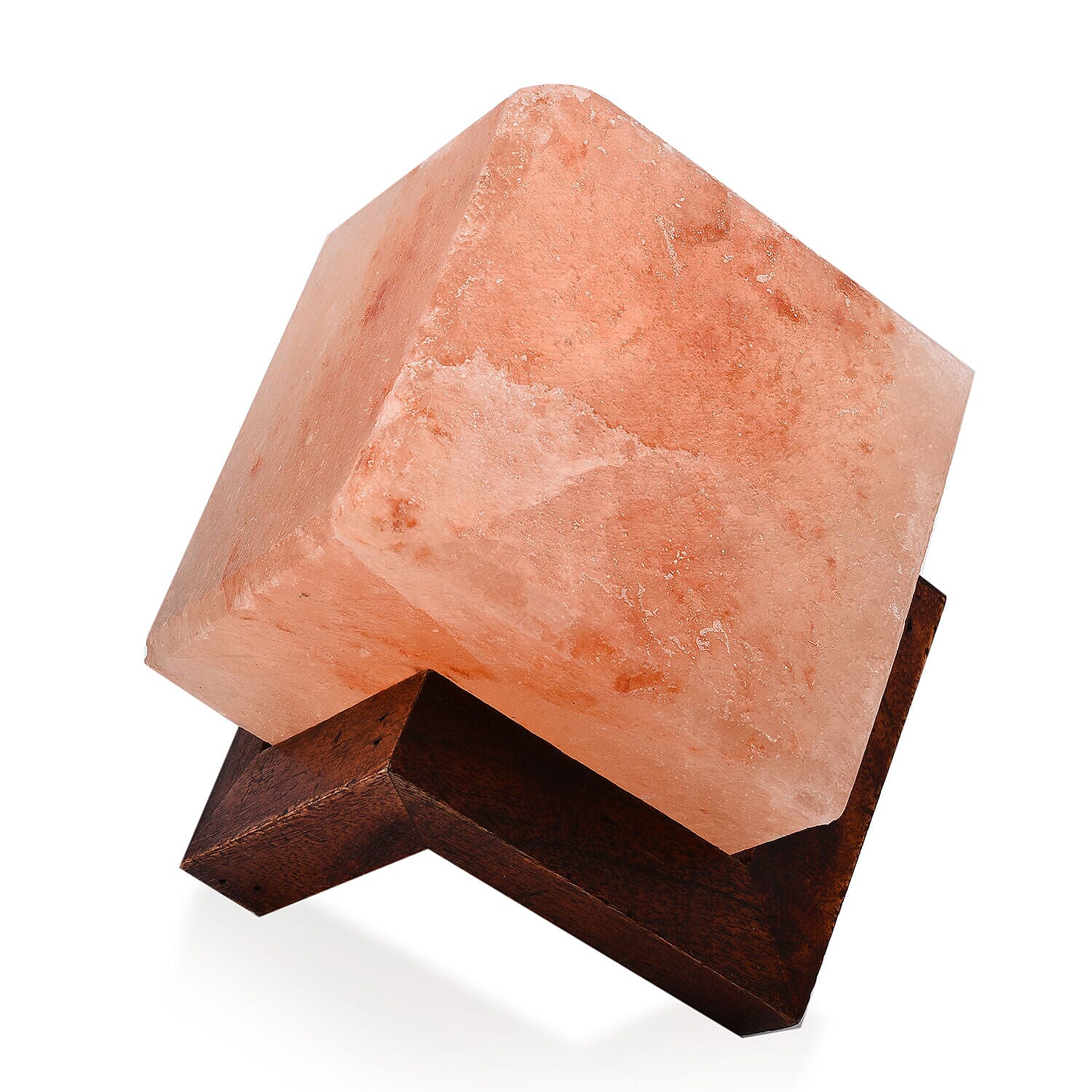 Himalayan Salt Lamp Penny Cube Shape including Cord - Bulb (Size 18x18x18 cm)