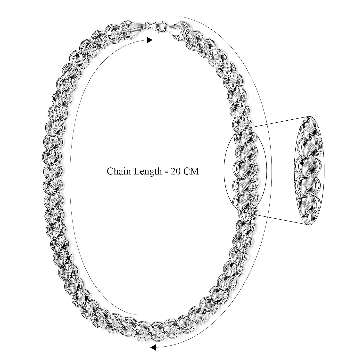 Platinum Overlay Sterling Silver Lotus Necklace (Size - 20), Silver Wt. 35 Gms