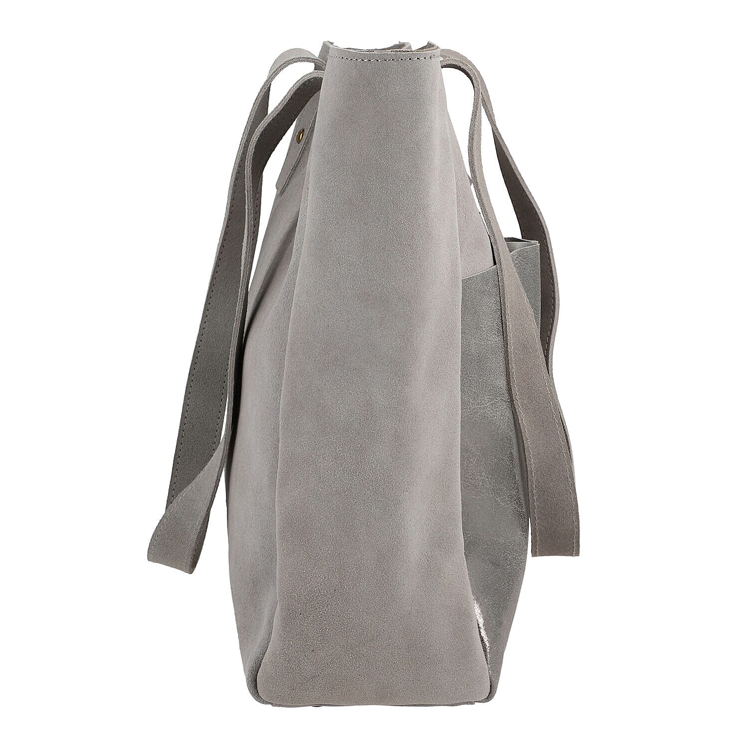 Italian CloseOut Deal- 100% Genuine Leather Tote Bag - Grey
