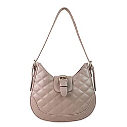Close Out Deal - Quilted Plain Crossbody Bag - Nude