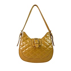 Close Out Deal - Quilted Plain Crossbody Bag - Tan