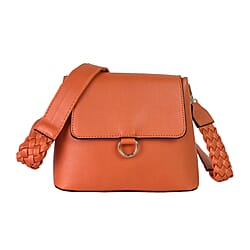 Polyurethane Plain Crossbody Bag - Black