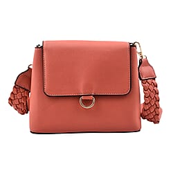 Polyurethane Plain Crossbody Bag - Black