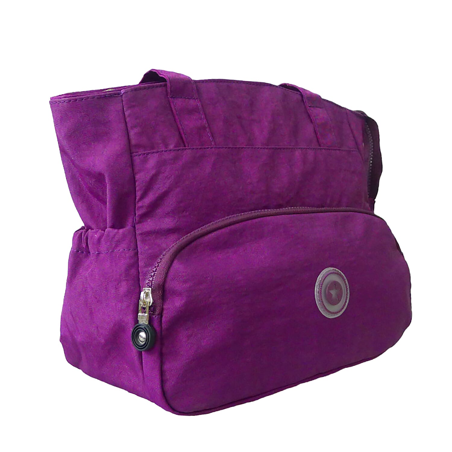 Designer Close Out Water Resistant Tote Bag with Handle Drop (Size 21x15x9 Cm) - Purple