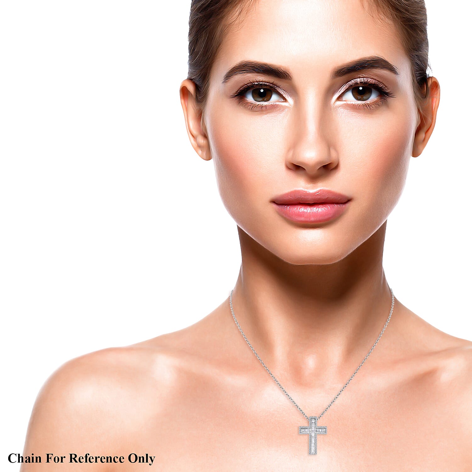 18K White Gold IGI Certified Diamond (GH-SI) Cross Pendant 1.00 Ct