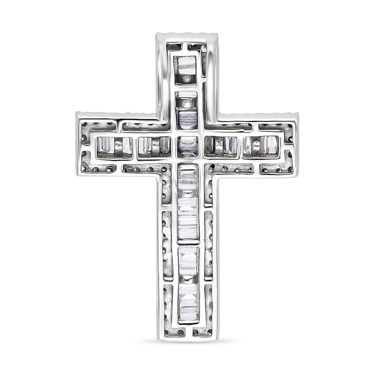 18K White Gold IGI Certified Diamond (GH-SI) Cross Pendant 1.00 Ct