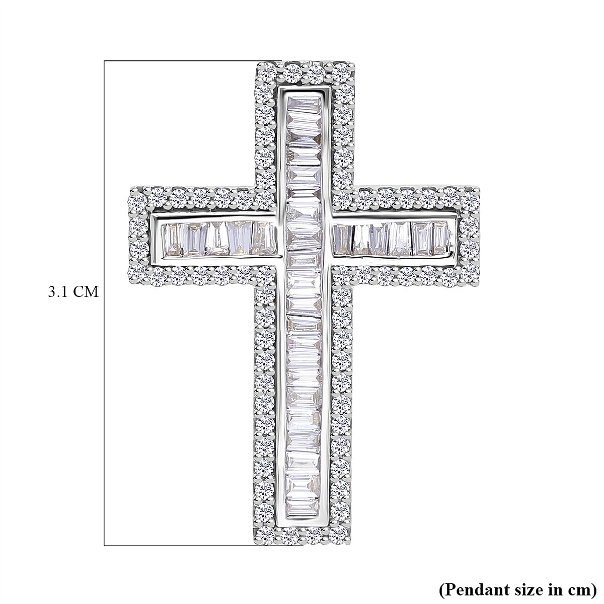18K White Gold IGI Certified Diamond (GH-SI) Cross Pendant 1.00 Ct