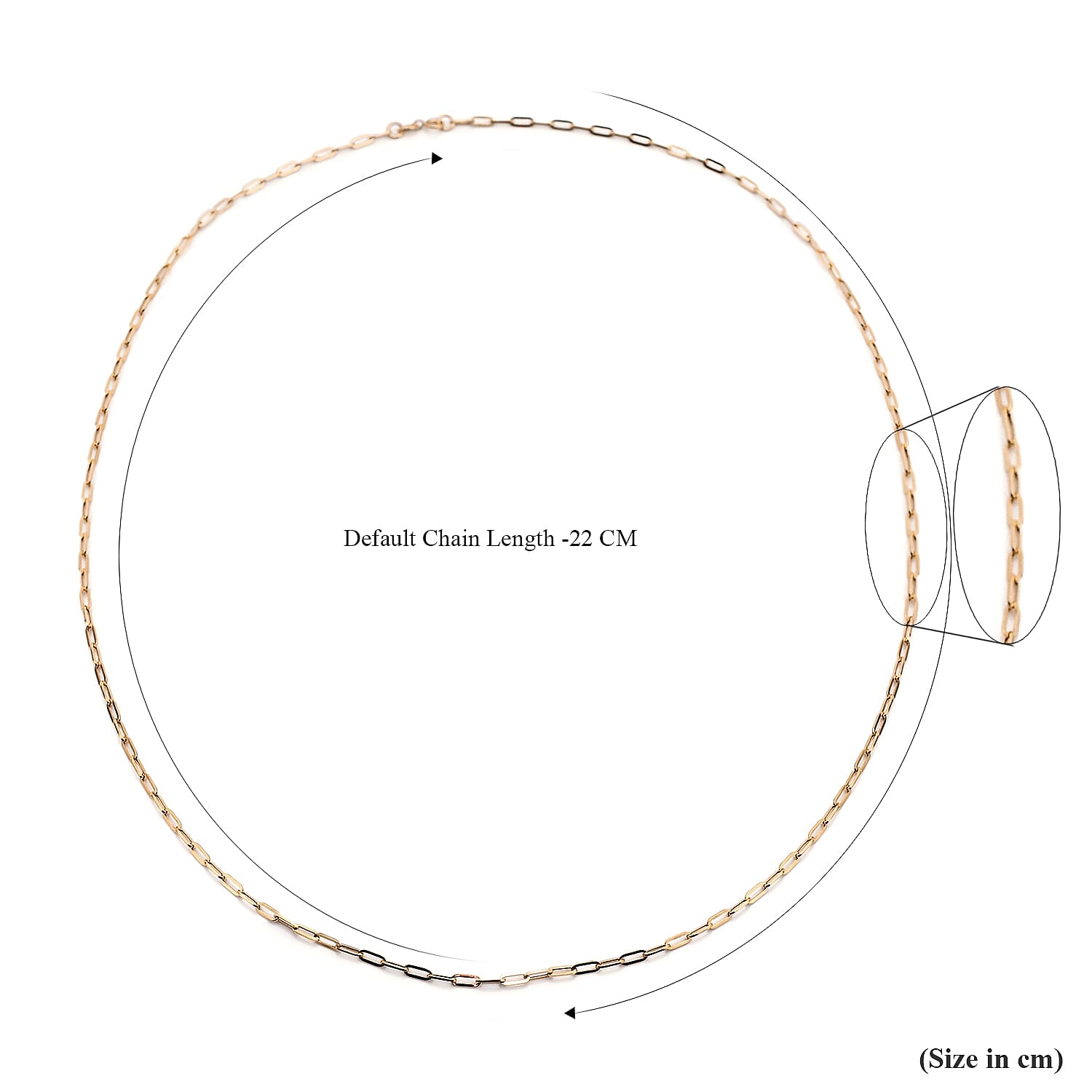 Hatton Garden Closeout - 9K Yellow Gold Paperlink Necklace (Size 18) with Spring Ring Clasp