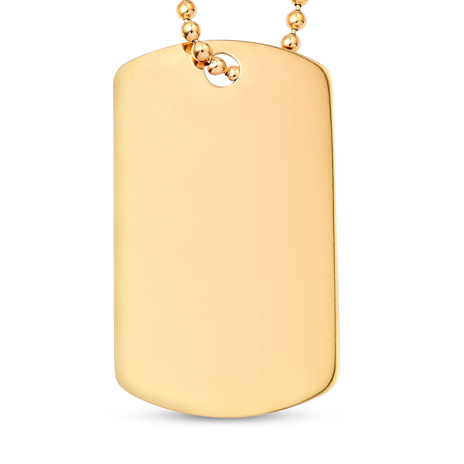 Hatton Garden Close Out Deal- 9K Yellow Gold Dog Tag Necklace (Size - 20) with Lobster Clasp, Gold Wt. 8.40 Gms