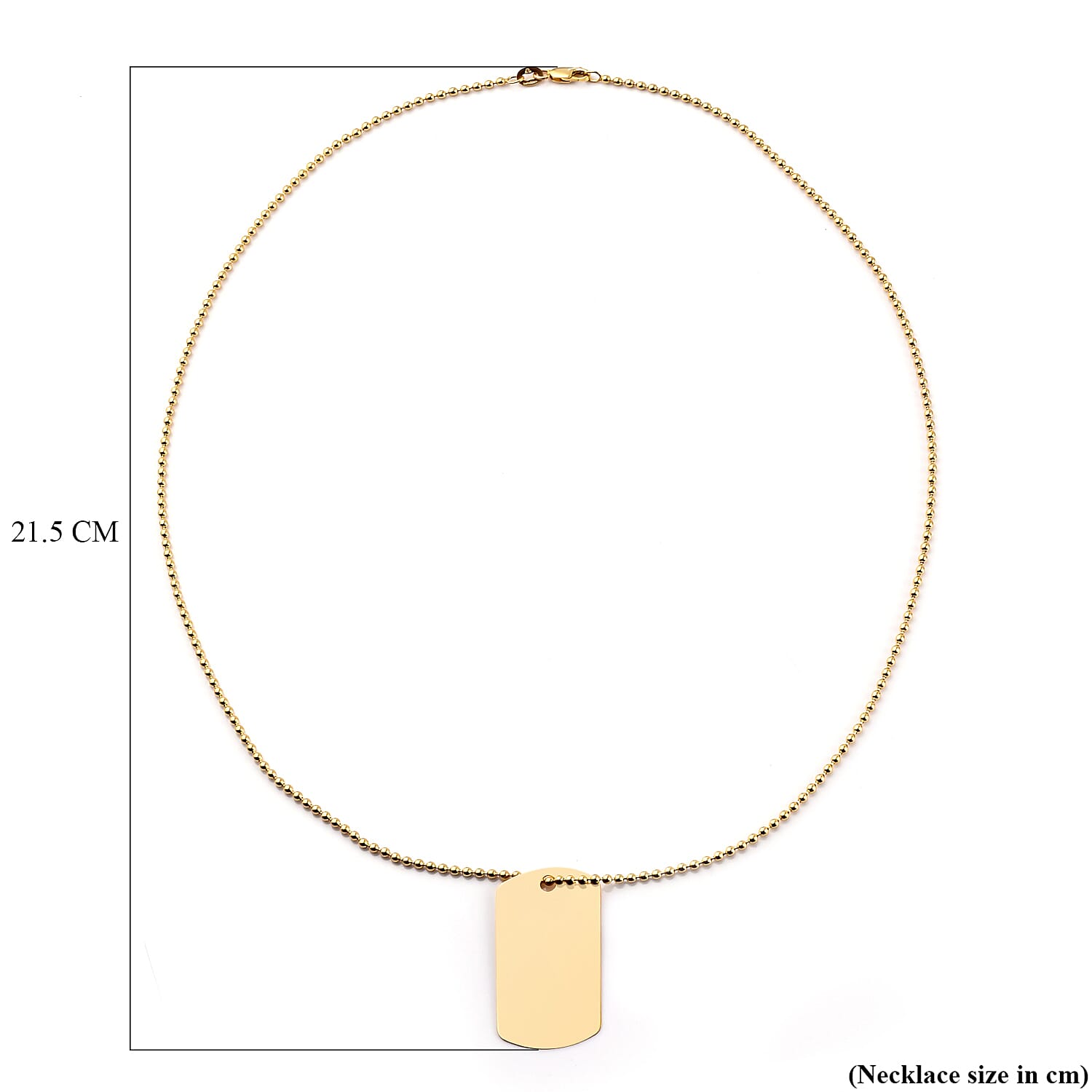 Hatton Garden Close Out Deal- 9K Yellow Gold Dog Tag Necklace (Size - 20) with Lobster Clasp, Gold Wt. 8.40 Gms