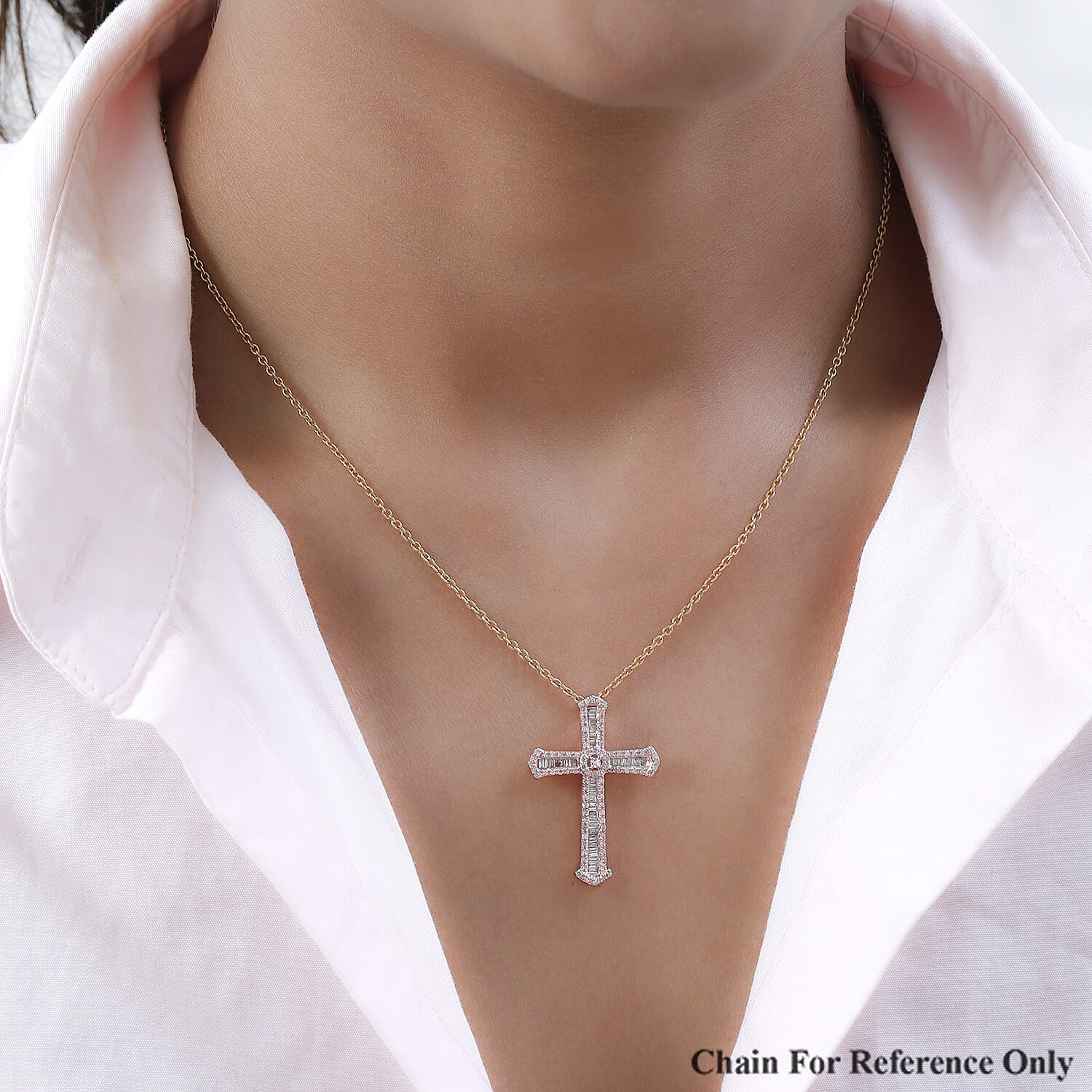 9K Rose Gold SGL Certified Natural Pink Diamond Cross Pendant 0.60 Ct.