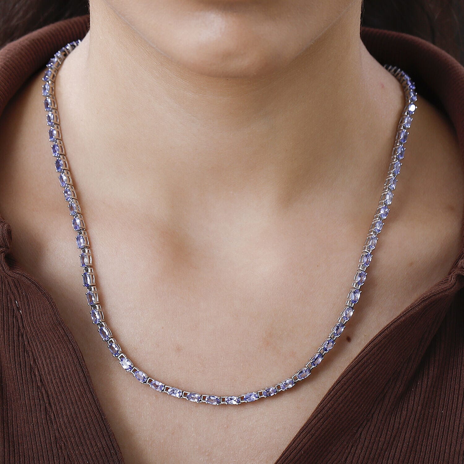 Tanzanite Necklace (Size 20 with Extender) in Sterling Silver