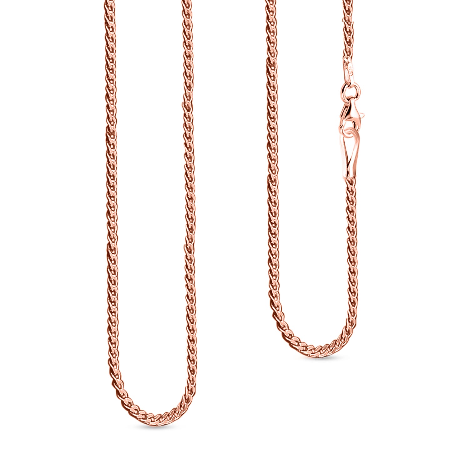 One Time Close Out Deal - Italian Made- Rose Gold Sterling Silver Chain (Size - 24) With Lobster Clasp 3.10 Gram