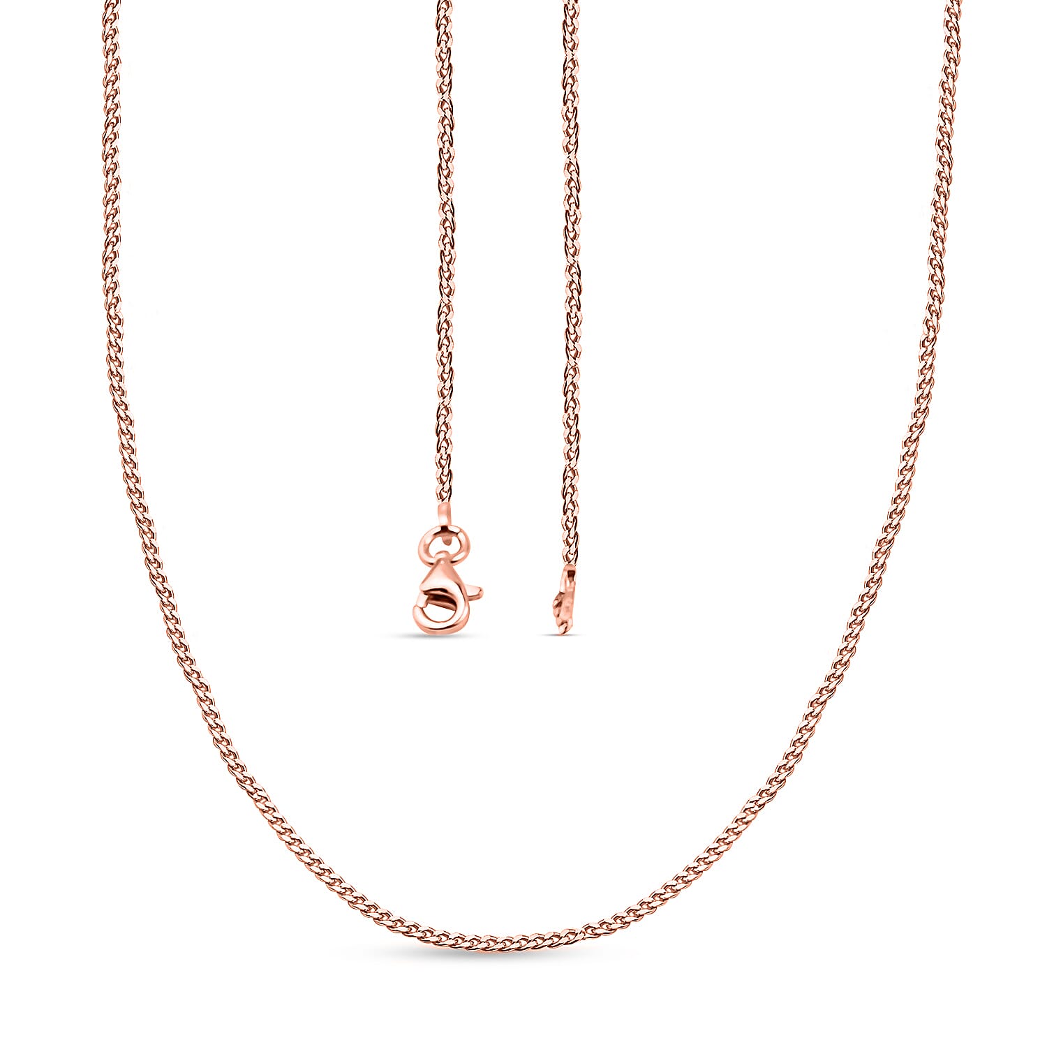 One Time Close Out Deal - Italian Made- Rose Gold Sterling Silver Chain (Size - 24) With Lobster Clasp 3.10 Gram