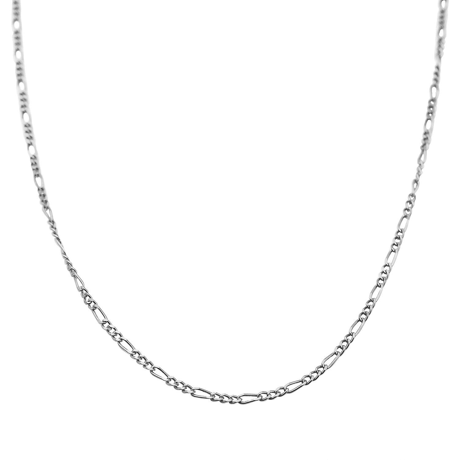 Close Out - Sterling Silver Figaro Necklace (Size - 24) With Lobster Clasp