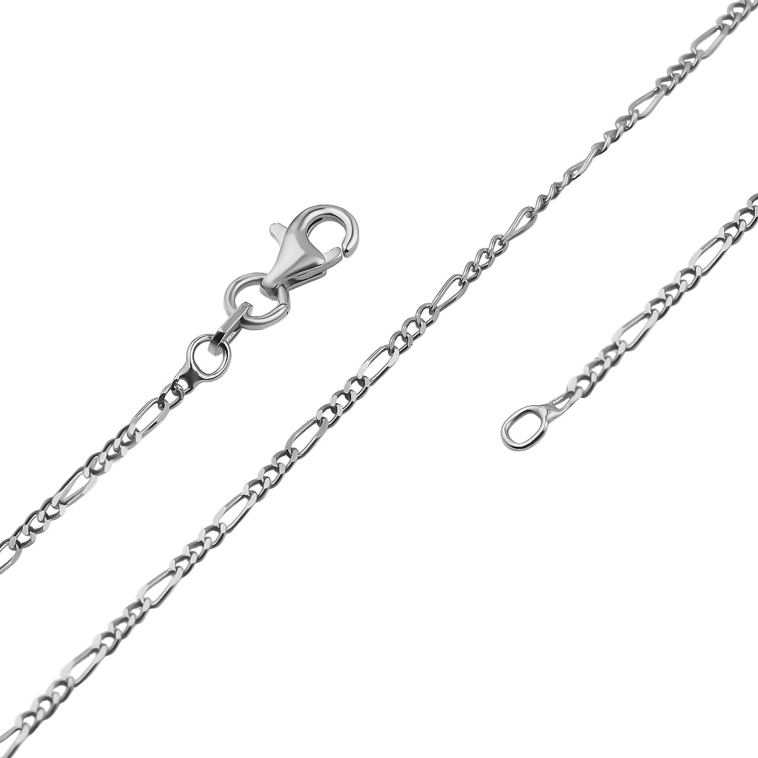 Close Out - Sterling Silver Figaro Necklace (Size - 24) With Lobster Clasp