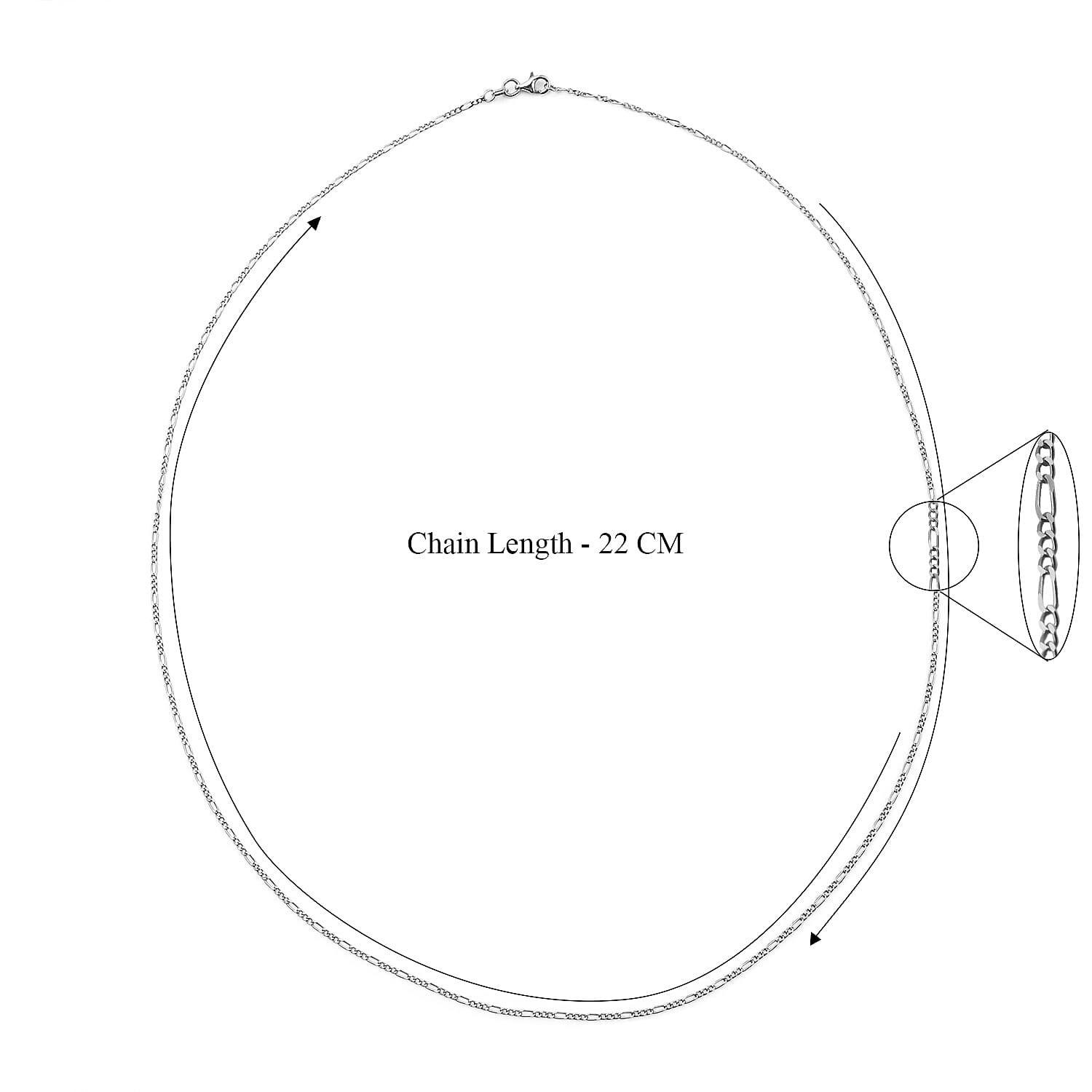 Close Out - Sterling Silver Figaro Necklace (Size - 24) With Lobster Clasp