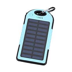 Homesmart Solar Panel 5000mah Power Bank with USB Cable - Blue & Black