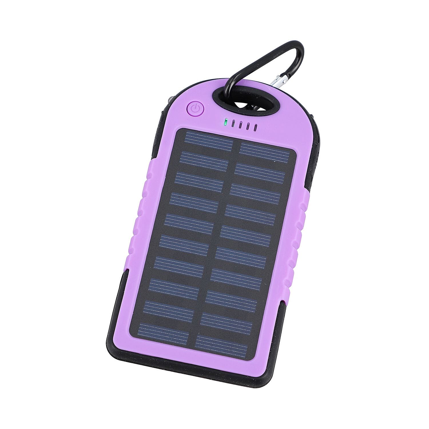 ENERGY SAVING- Solar Panel 5000mah Power Bank with torch and USB cable  - Purple