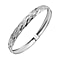 NY Close Out - Sterling Silver Platinum Overlay Textured Bangle (Size 7)
