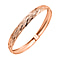 NY Close Out - Sterling Silver Rose Gold Overlay Textured Bangle (Size 7)