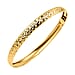 NY Close Out - Yellow Gold Overlay Sterling Silver Textured Bangle (Size 7.5)