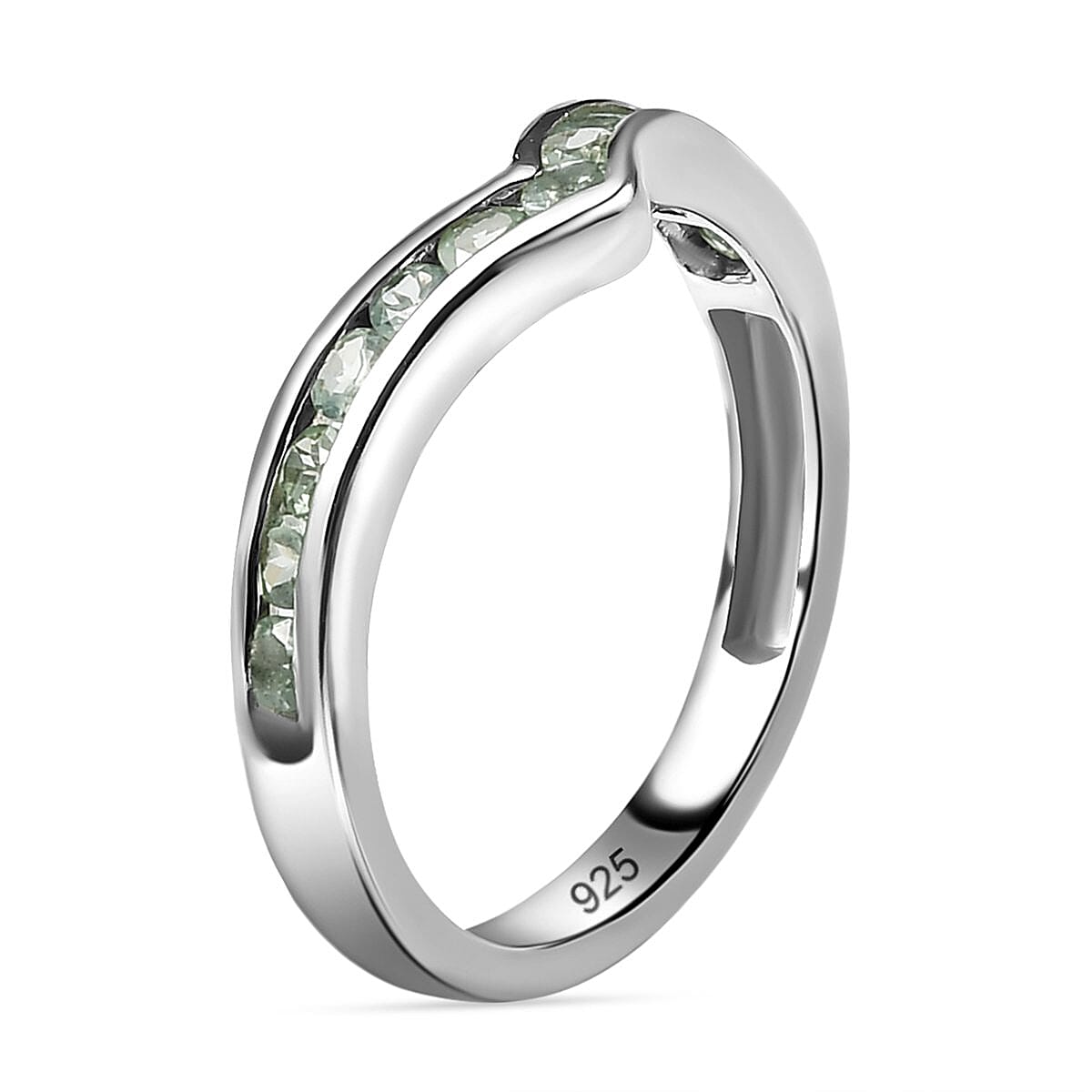 Narsipatnam Alexandrite Wishbone Ring in Platinum Overlay Sterling Silver