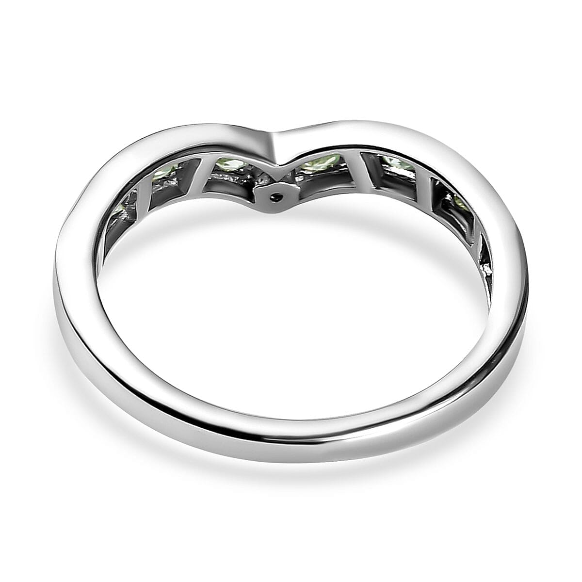 Narsipatnam Alexandrite Wishbone Ring in Platinum Overlay Sterling Silver