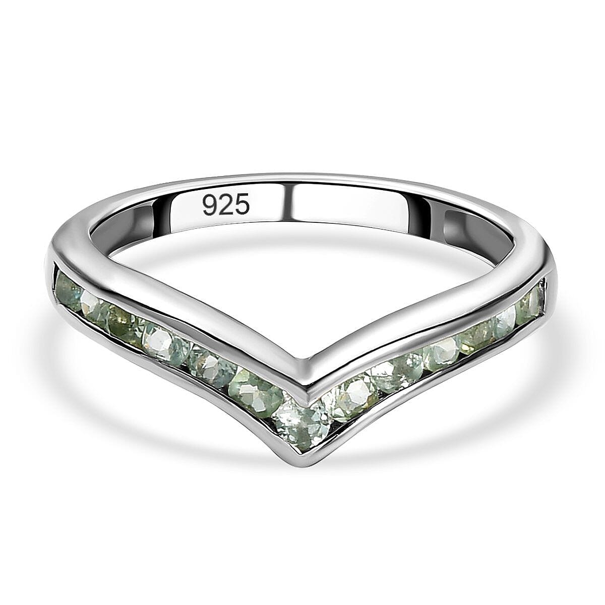 Narsipatnam Alexandrite Wishbone Ring in Platinum Overlay Sterling Silver