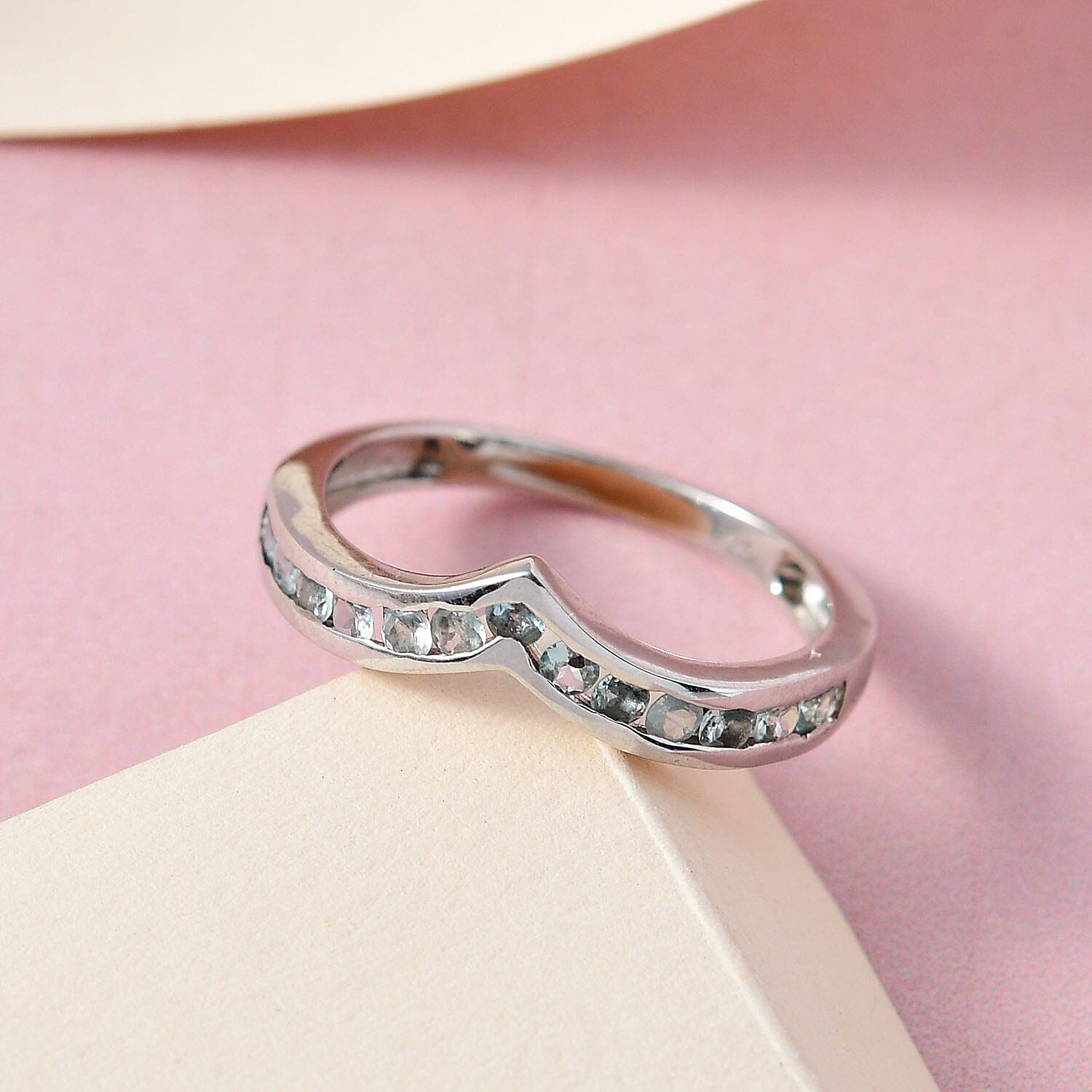 Narsipatnam Alexandrite Wishbone Ring in Platinum Overlay Sterling Silver