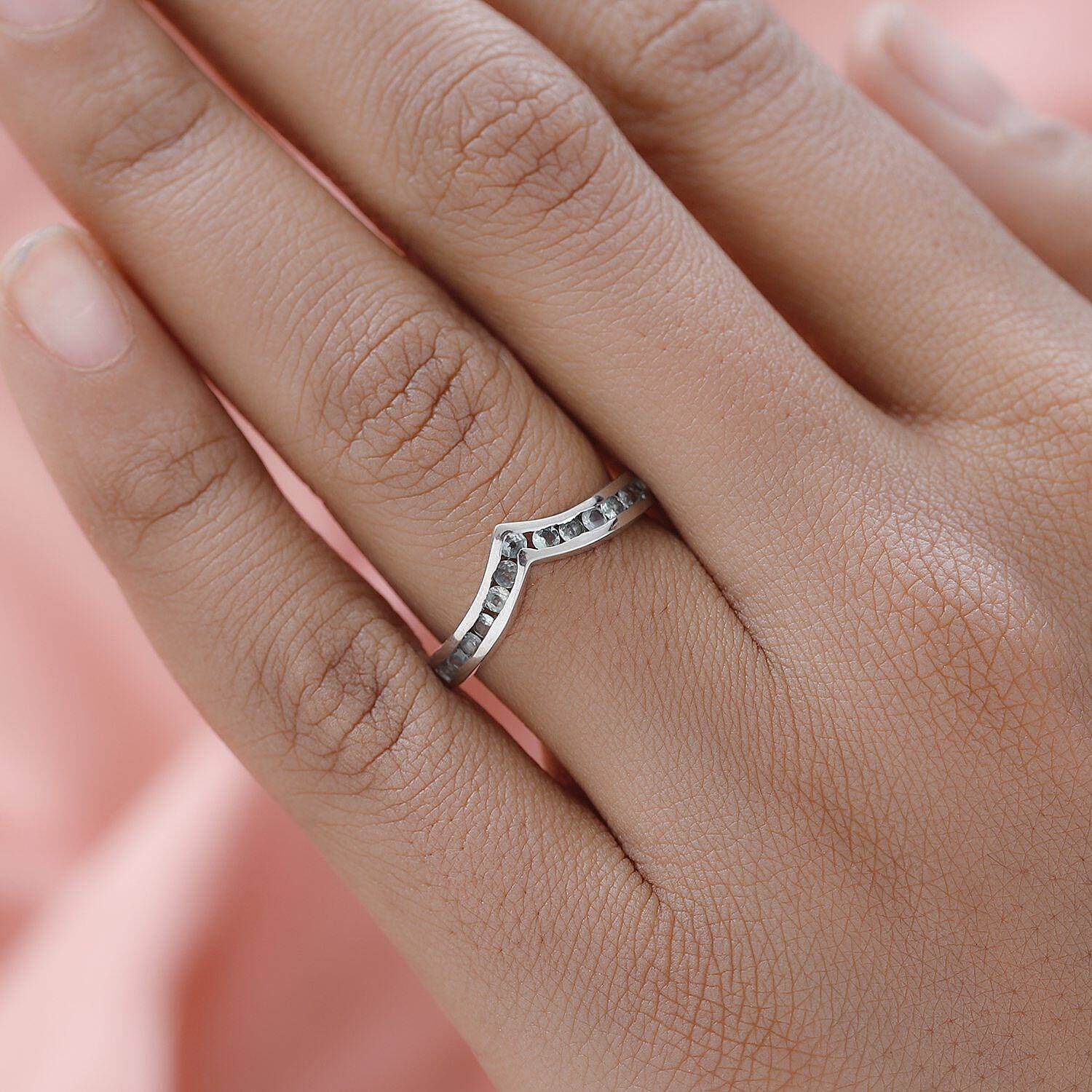 Narsipatnam Alexandrite Wishbone Ring in Platinum Overlay Sterling Silver