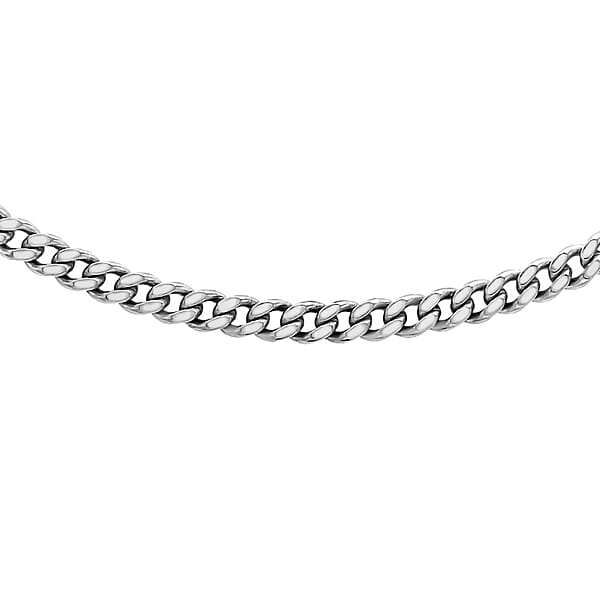 18-inch Platinum Rounded Curb Chain, 44% Off