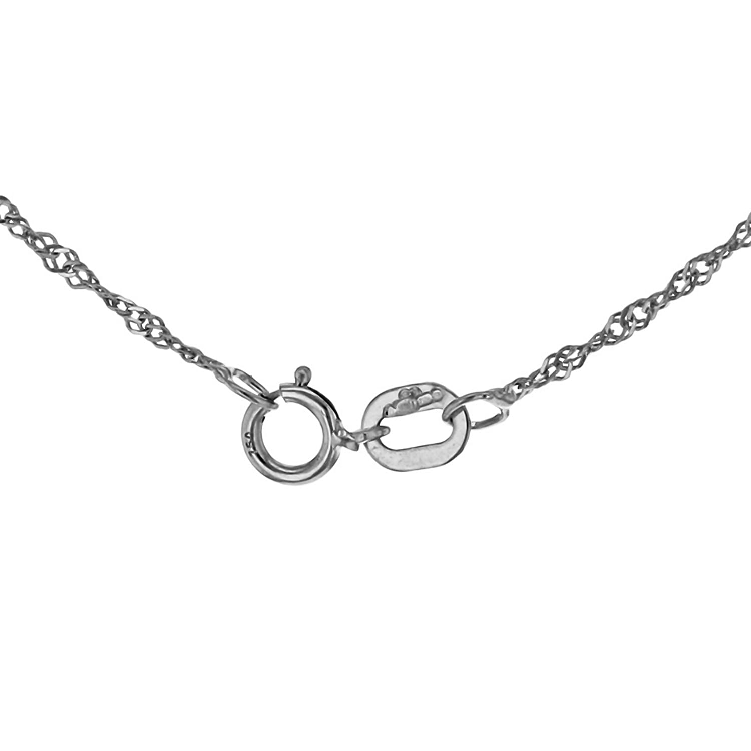 950 Platinum 1.3mm Twist Curb Chain 18 Inch with Supreme Finish