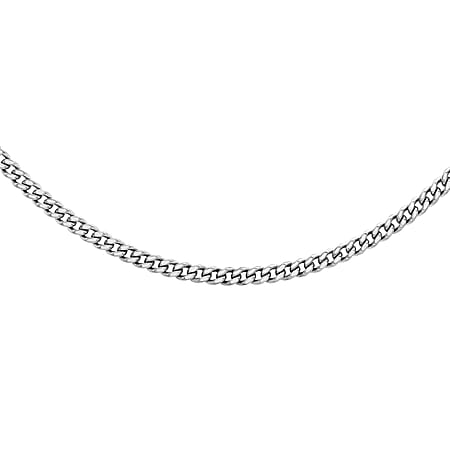 RHAPSODY 950 Platinum Diamond Cut 1.2mm Curb Chain 16 Inch with Supreme Finish