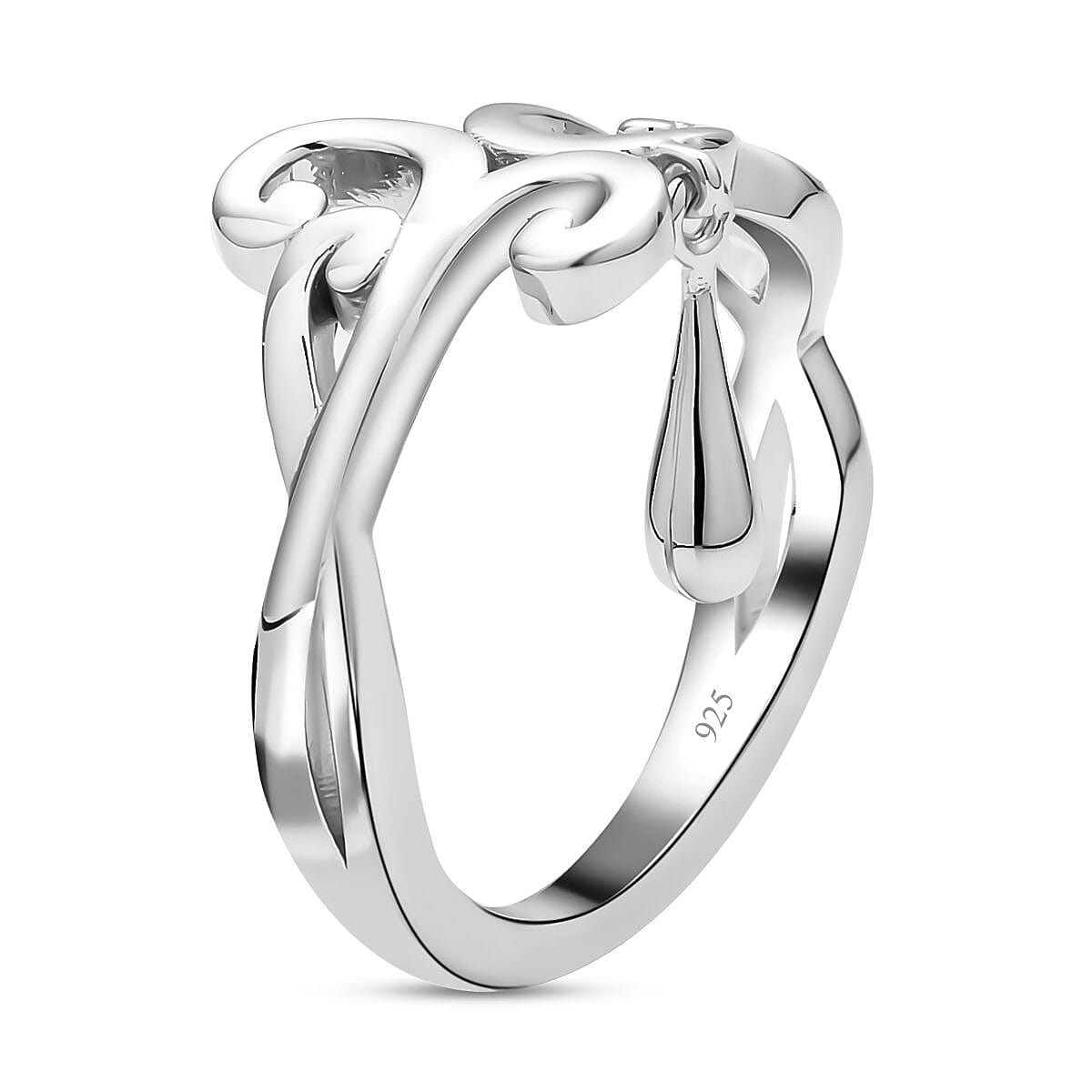LucyQ Air Drip Collection - Rhodium Overlay Sterling Silver Ring