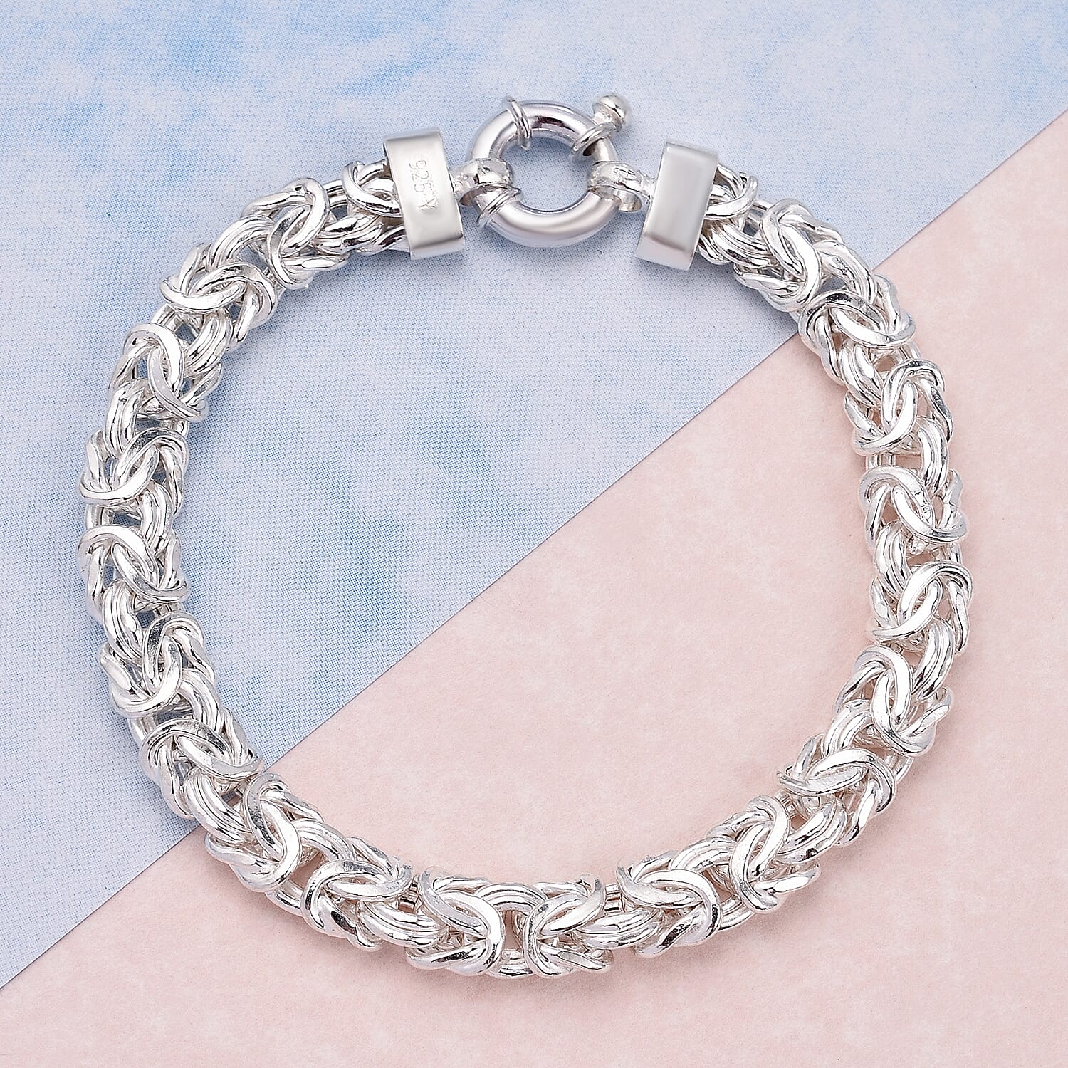 Sterling Silver Byzantine Bracelet (Size - 7.5), With Senorita Clasp Silver Wt. 15.60 Gms