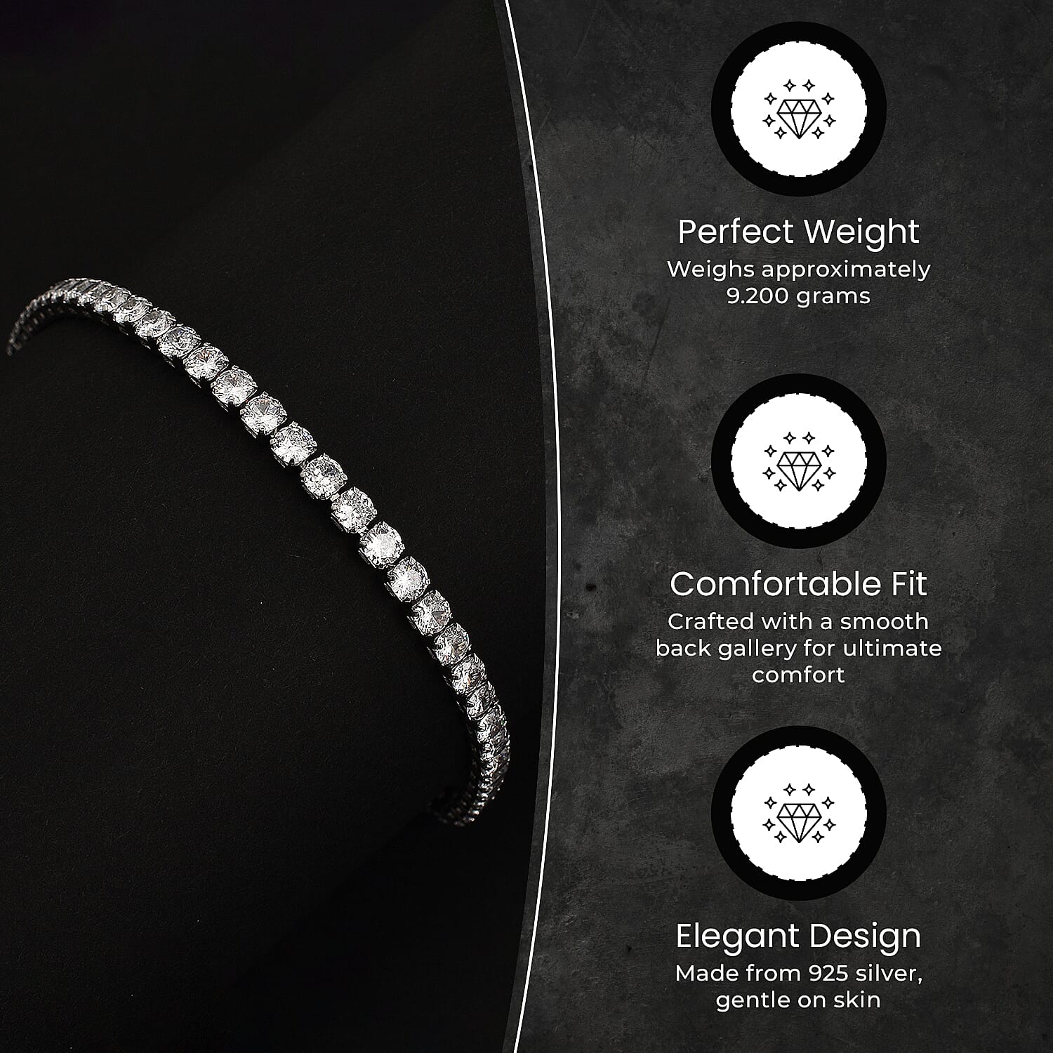 NY Close Out Deal - Simulated Cubic Zirconia Diamond Tennis Bracelet (Size 7.5) in Silver Tone 11.00 Ct.