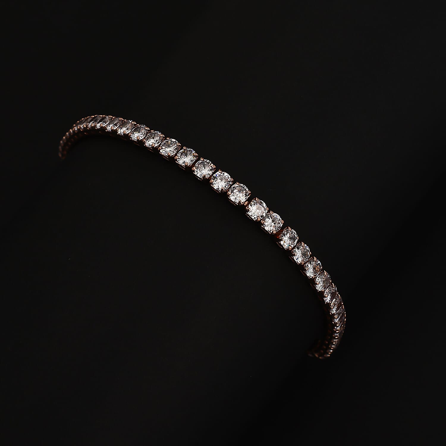 NY Close Out Deal- AAA Simulated Diamond Tennis Bracelet (Size - 7.5) in Rose Gold Tone