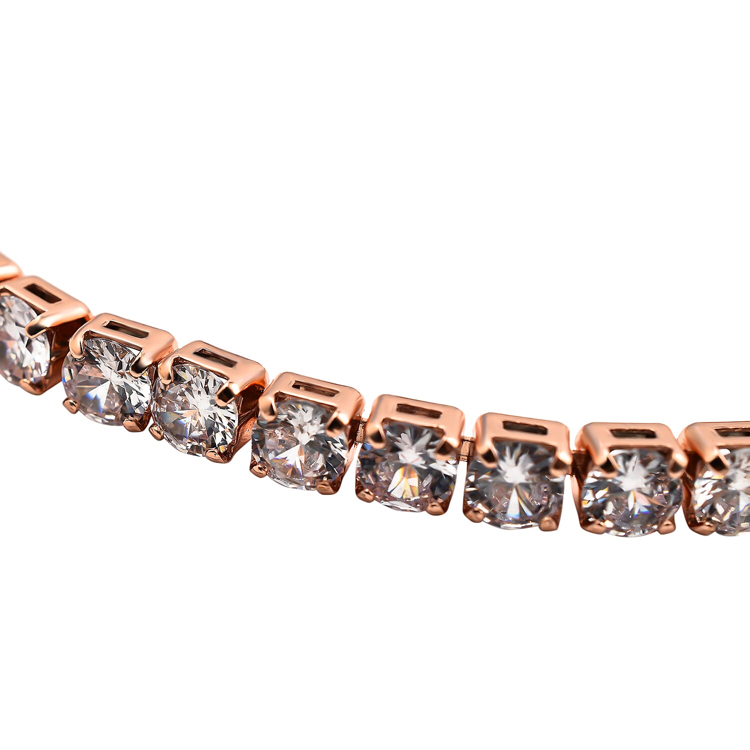 NY Close Out Deal- AAA Simulated Diamond Tennis Bracelet (Size - 7.5) in Rose Gold Tone