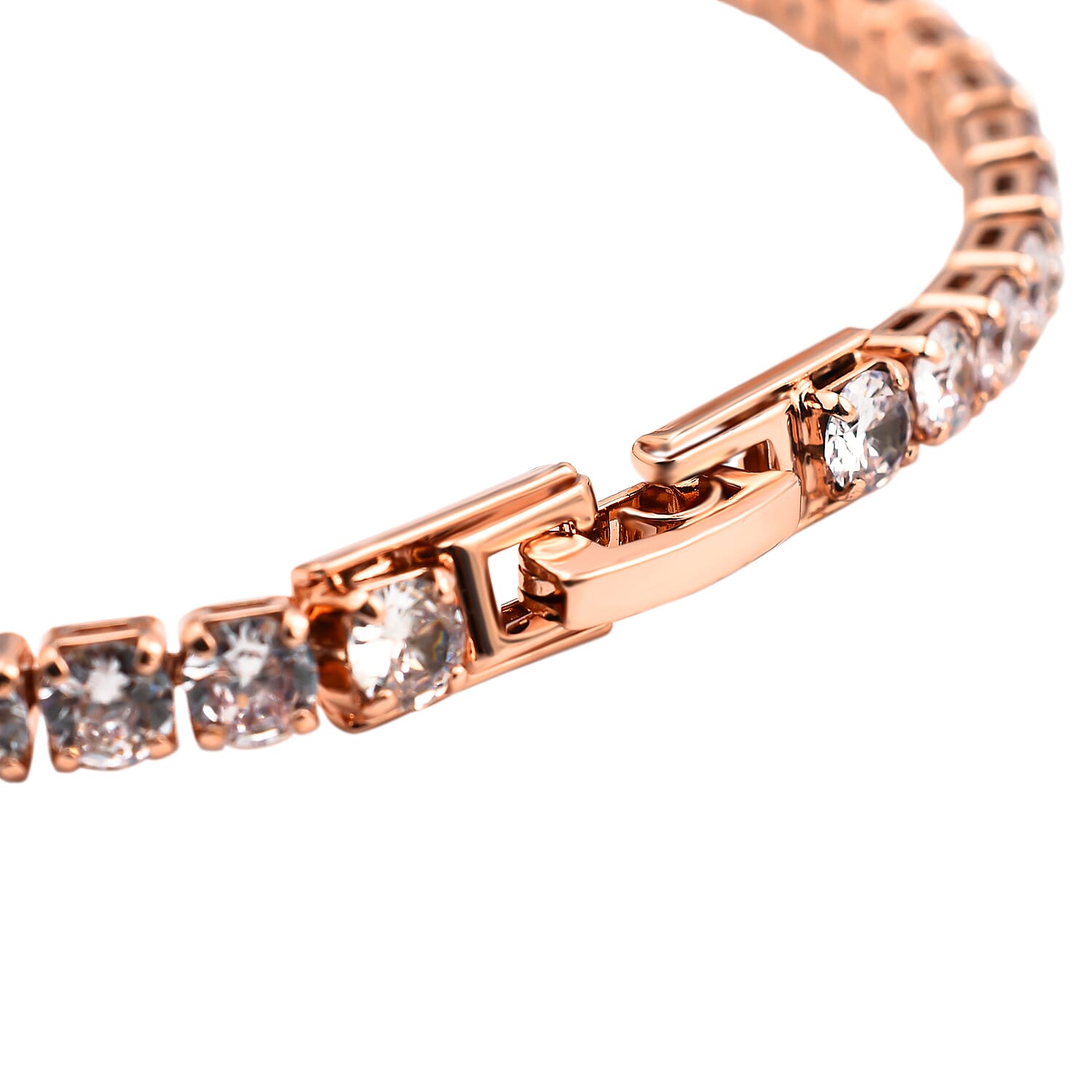 NY Close Out Deal- AAA Simulated Diamond Tennis Bracelet (Size - 7.5) in Rose Gold Tone