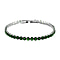 NY Close Out Deal- AAA Simulated Emerald Tennis Bracelet (Size - 7.5) in Silver Tone