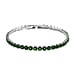 NY Close Out Deal- AAA Simulated Emerald Tennis Bracelet (Size - 7.5) in Silver Tone