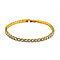 Cubic Zirconia Bracelet (Size - 7.5) Pure Yellow Brass 8 ct