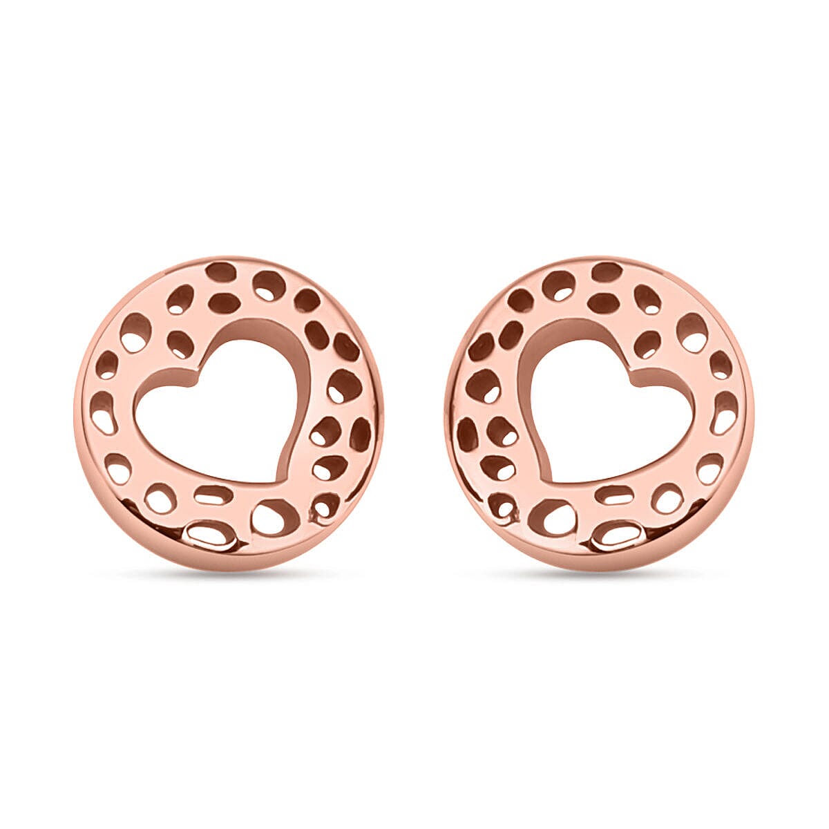 Rachel Galley - 18K Vermeil Rose Gold Plated Sterling Heart Earrings (With Push Back)