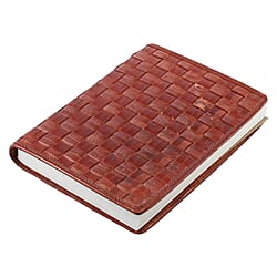 Genuine Leather Weave Pattern Journal Notebook (Size 20x15 Cm) - Brown