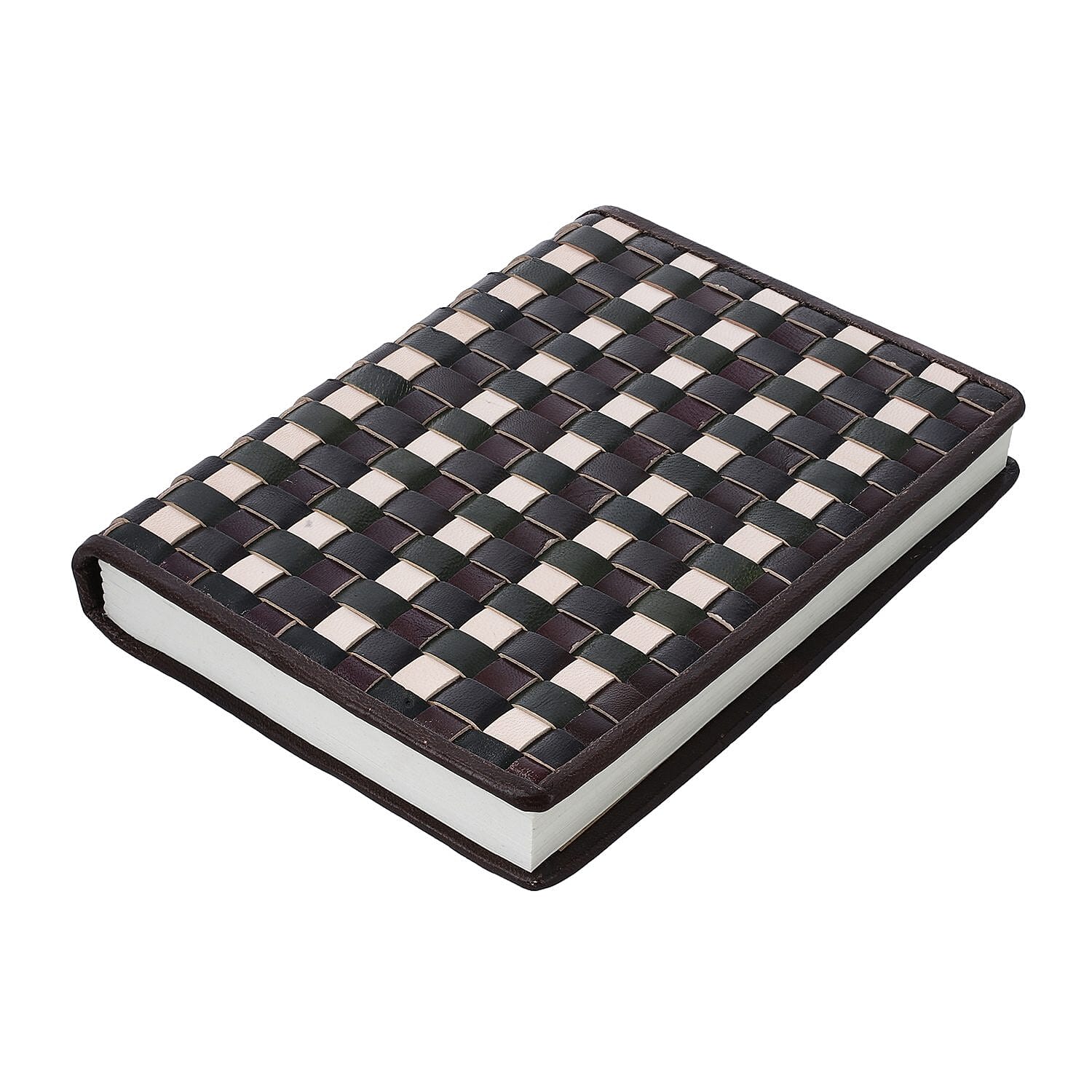 Genuine Leather Weave Pattern Journal Notebook (Size 20x15 Cm) - Multi