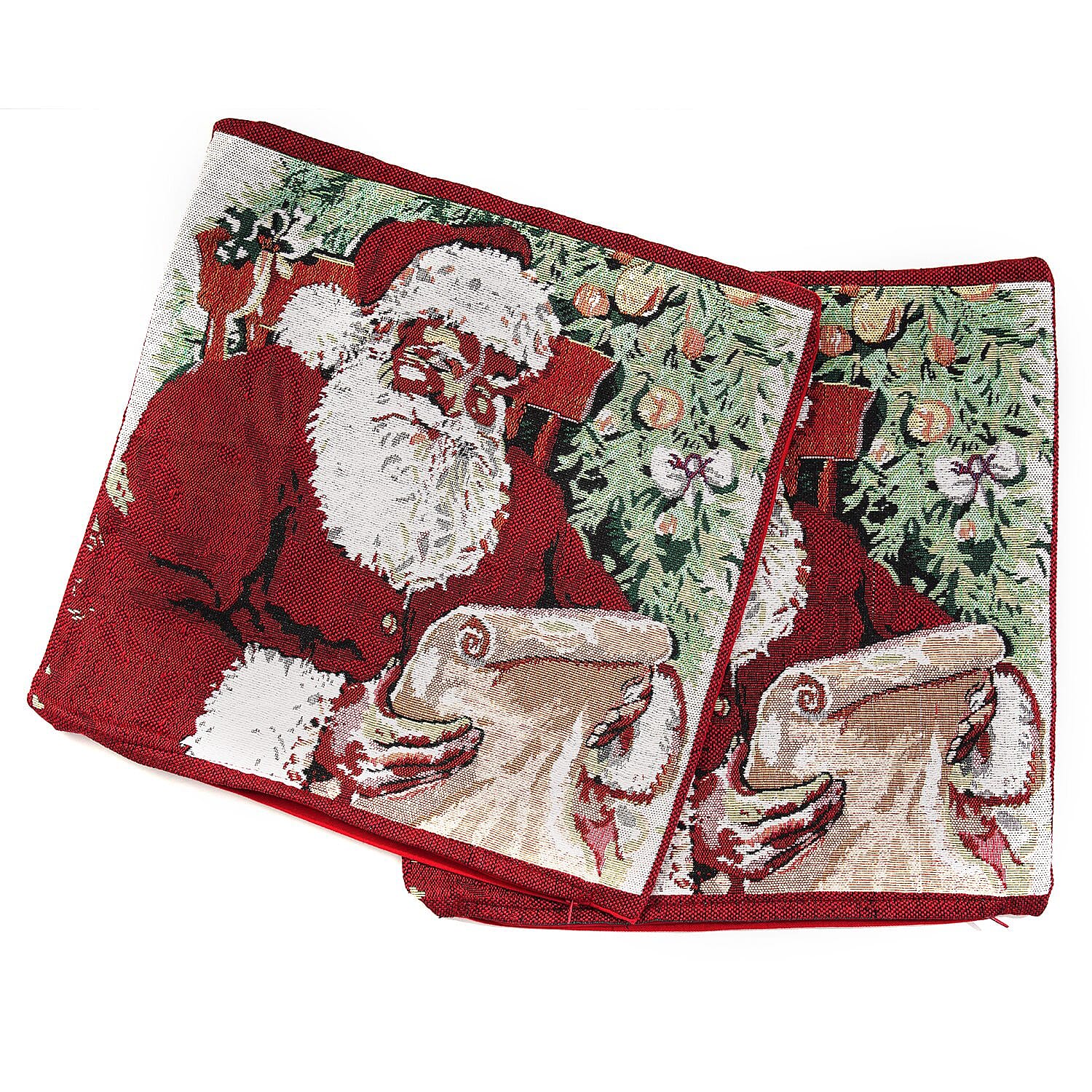 Set of 2 - Jacquard Woven Santa Cushion Covers (Size 45 Cm) - Multi