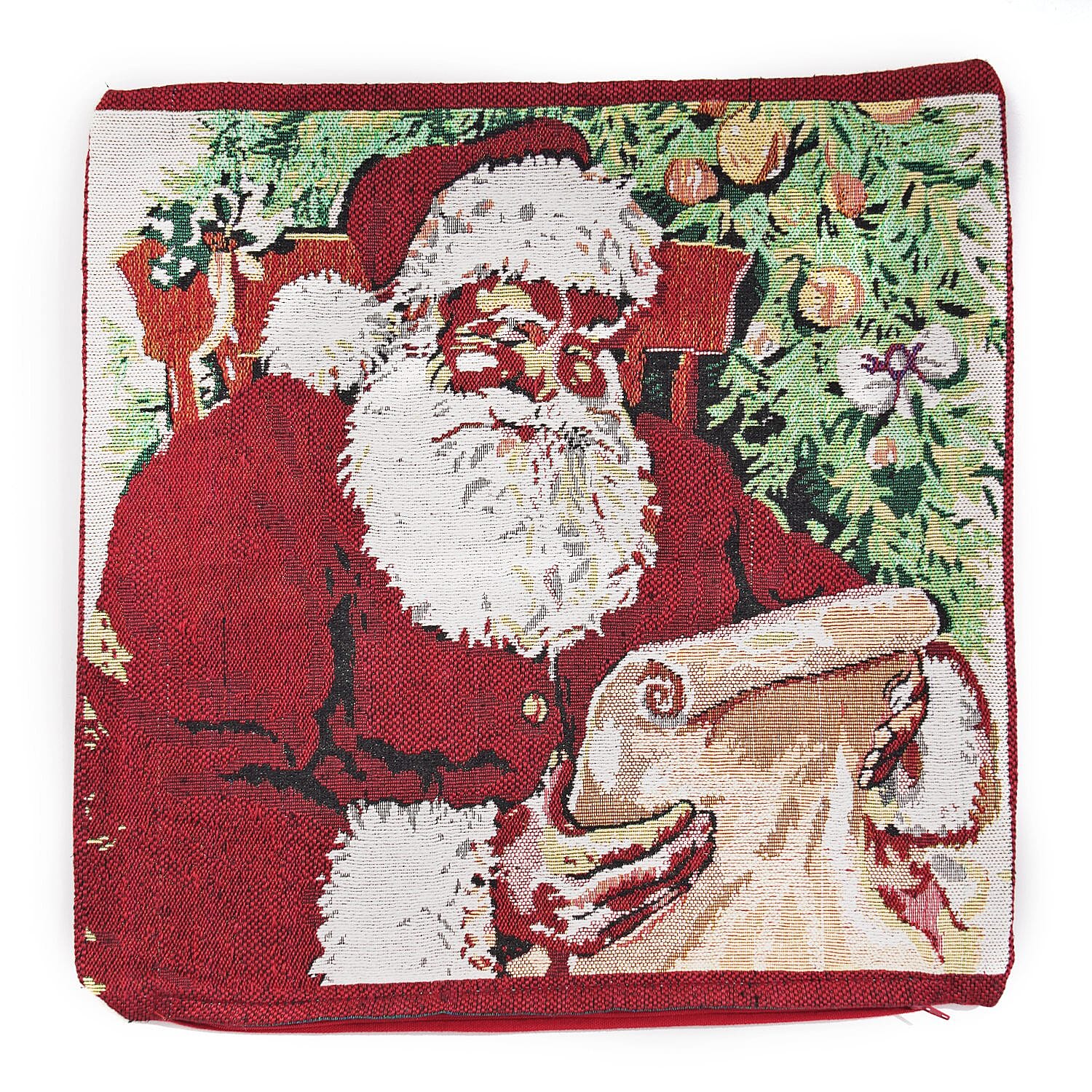 Set of 2 - Jacquard Woven Santa Cushion Covers (Size 45 Cm) - Multi